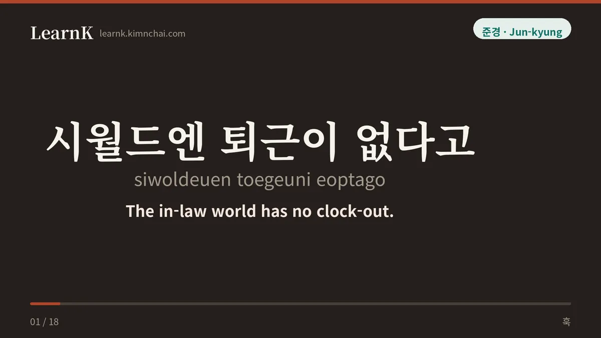 시월드엔 퇴근이 없다고