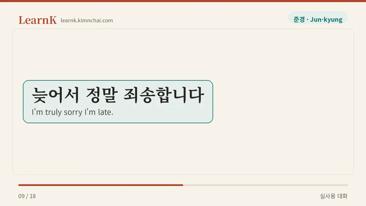 늦어서 정말 죄송합니다