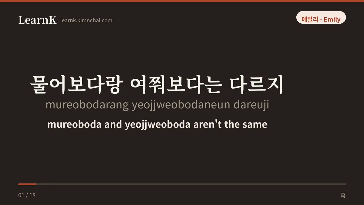 물어보다랑 여쭤보다는 다르지