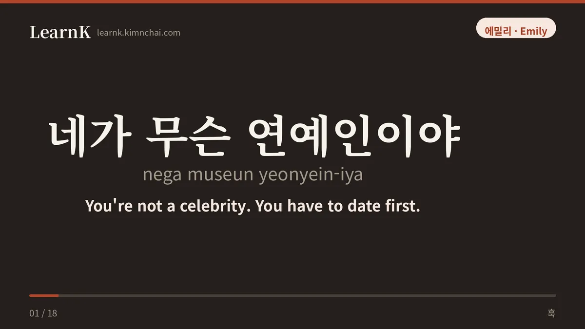 네가 무슨 연예인이야