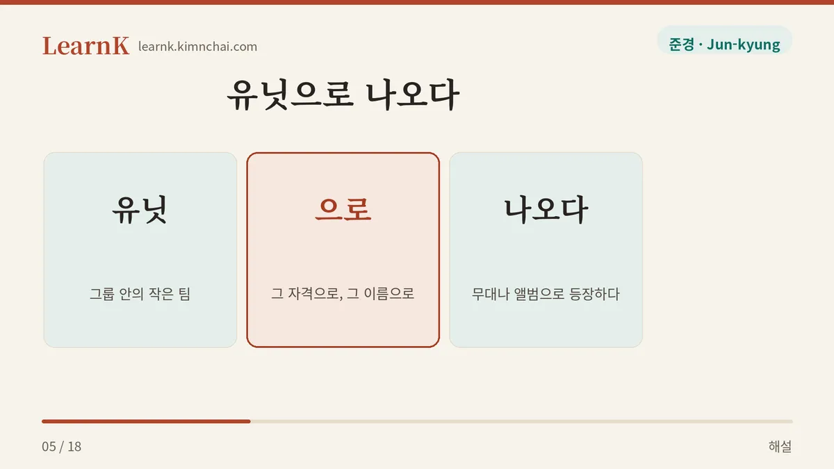 유닛으로 나오다
