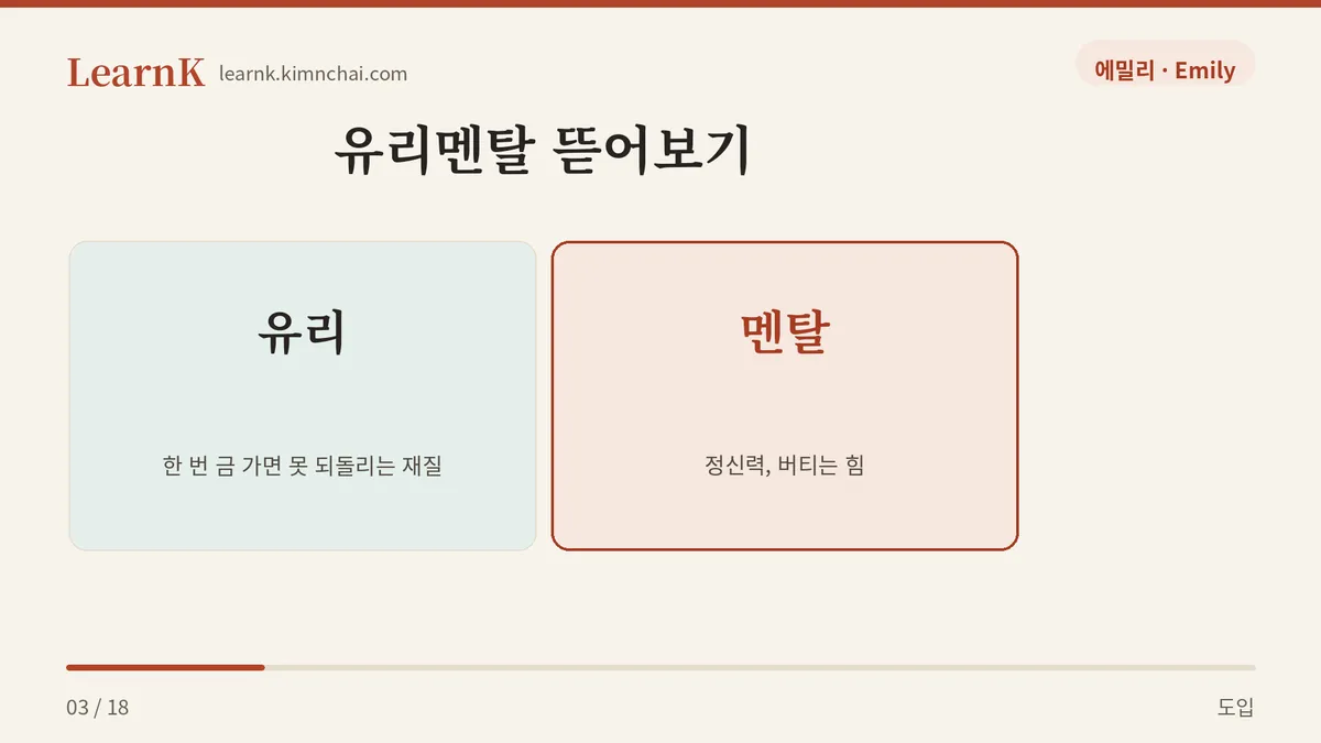 유리 더하기 멘탈